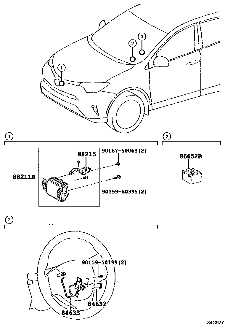 Toyota RAV4 巡航控制(自动行驶) EPC diagram — 84G977