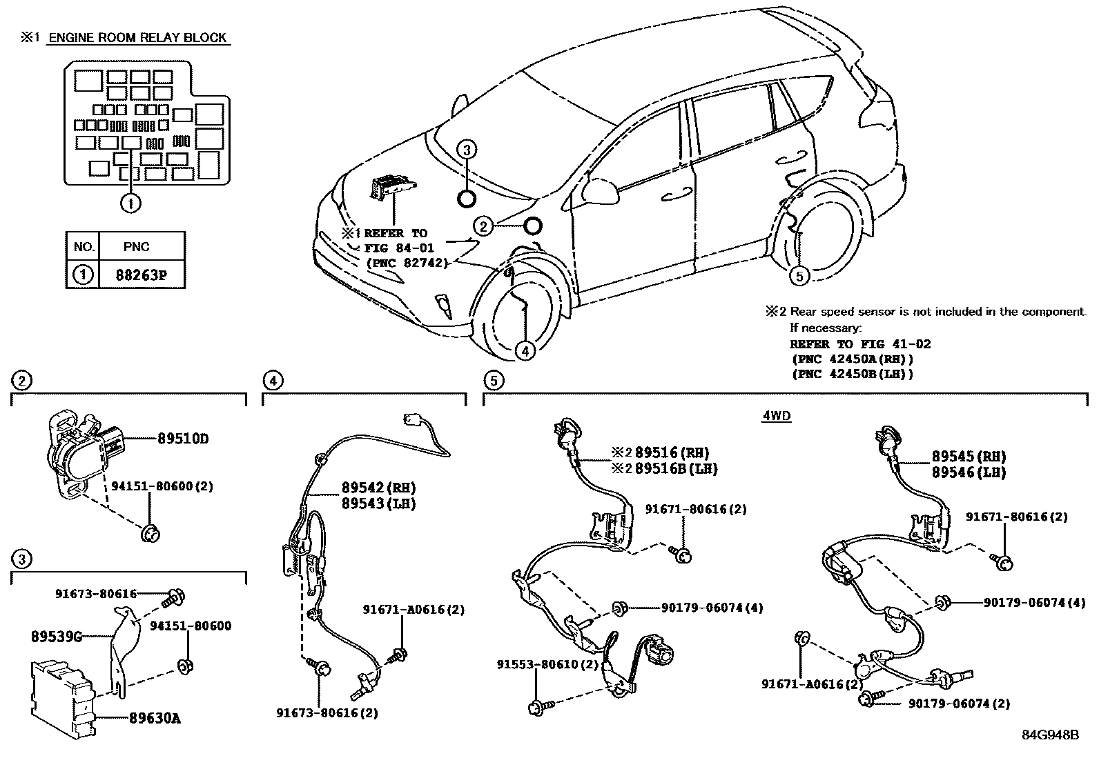 Toyota RAV4 ABS 和 VSC EPC diagram — 84G948B