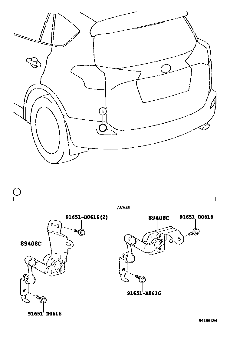 Toyota RAV4 电子高度控制 EPC diagram — 84D992B