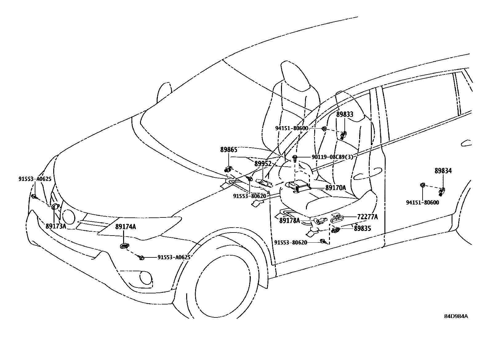 Toyota RAV4 空气囊 EPC diagram — 84D984A