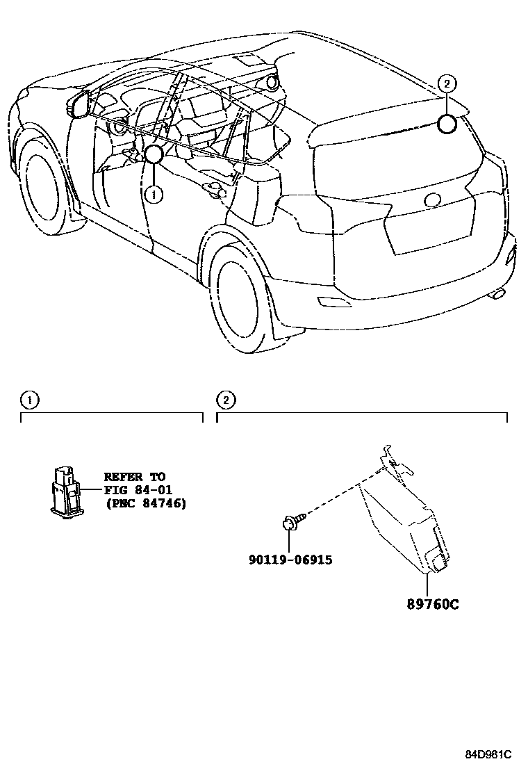 Toyota RAV4 轮胎压力警告系统 EPC diagram — 84D981C