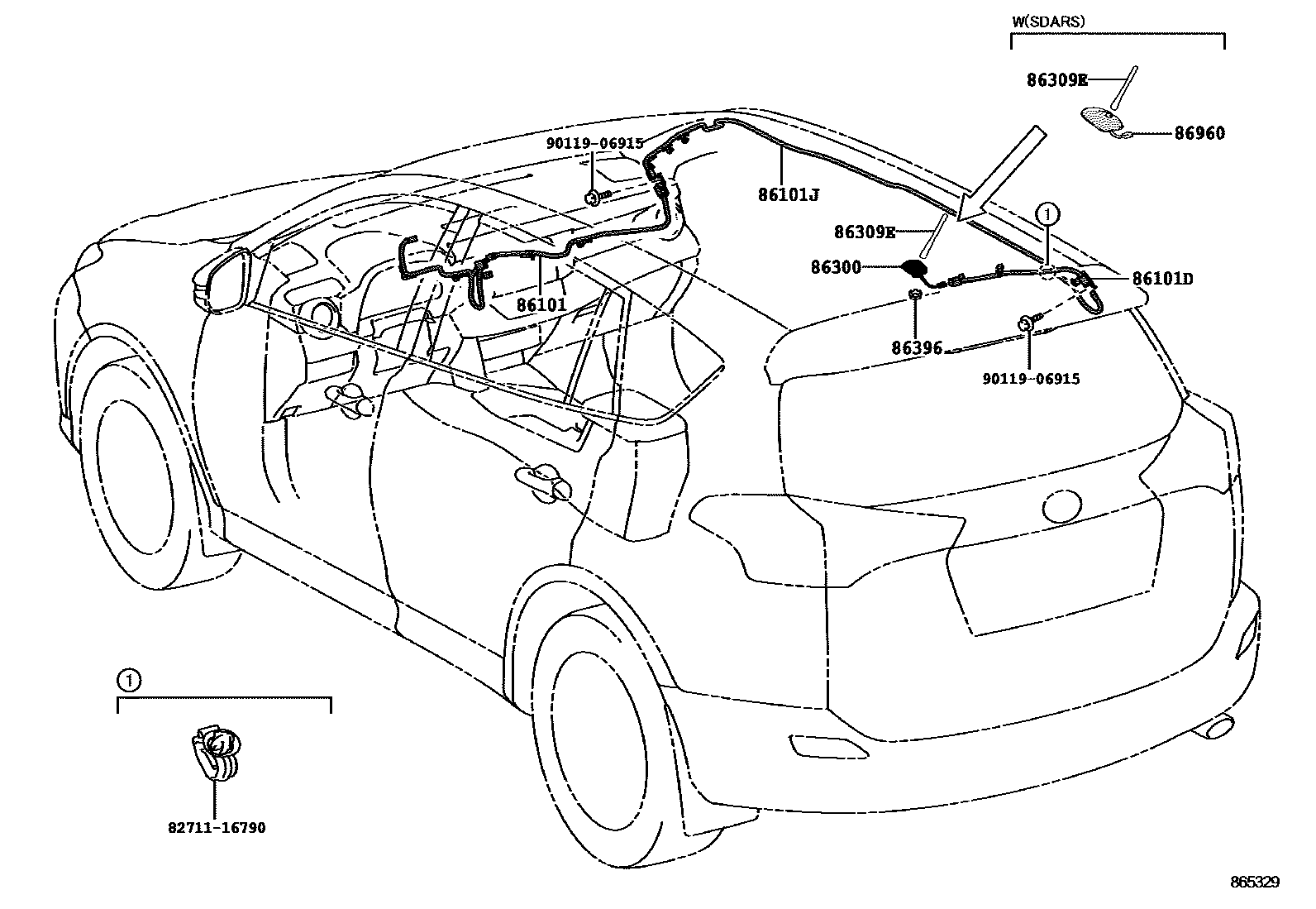 Toyota RAV4 antenna EPC diagram — 865329