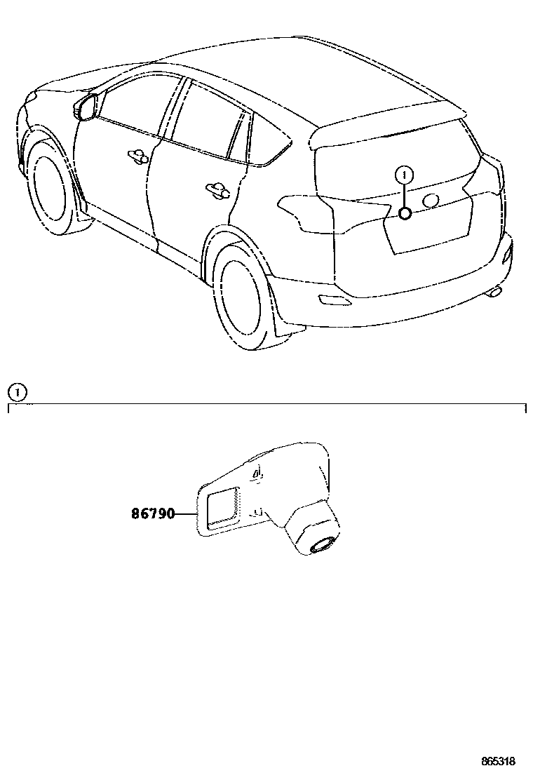 Toyota RAV4 倒车影像和摄像头 EPC diagram — 865318