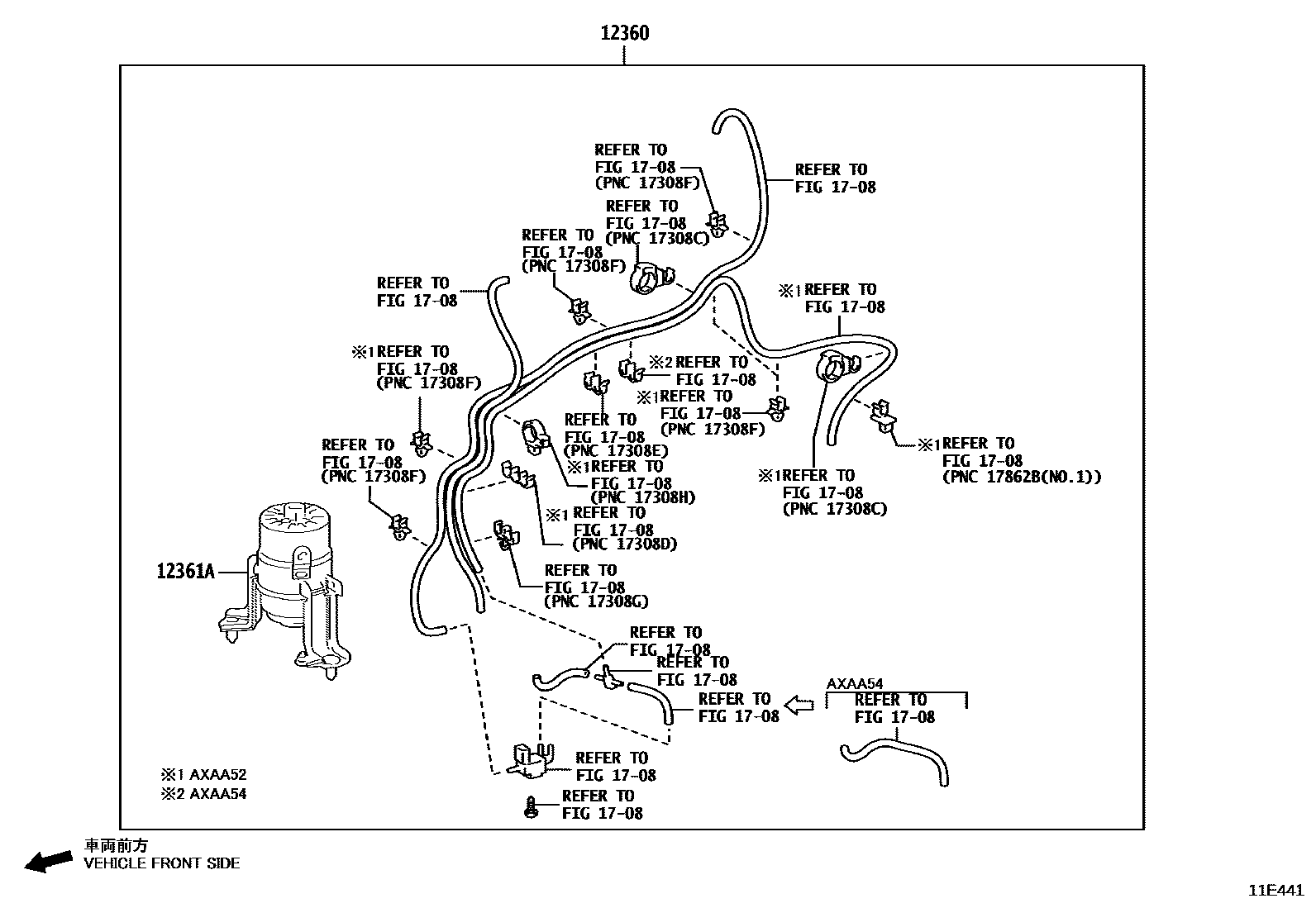 Toyota RAV4 Engine Mounting EPC diagram — 11E441