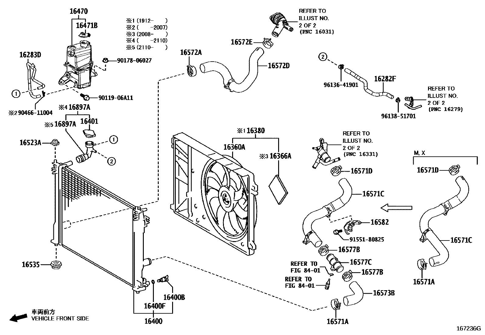 Toyota RAV4 RADIATOR & WATER OUTLET EPC diagram — 167236G