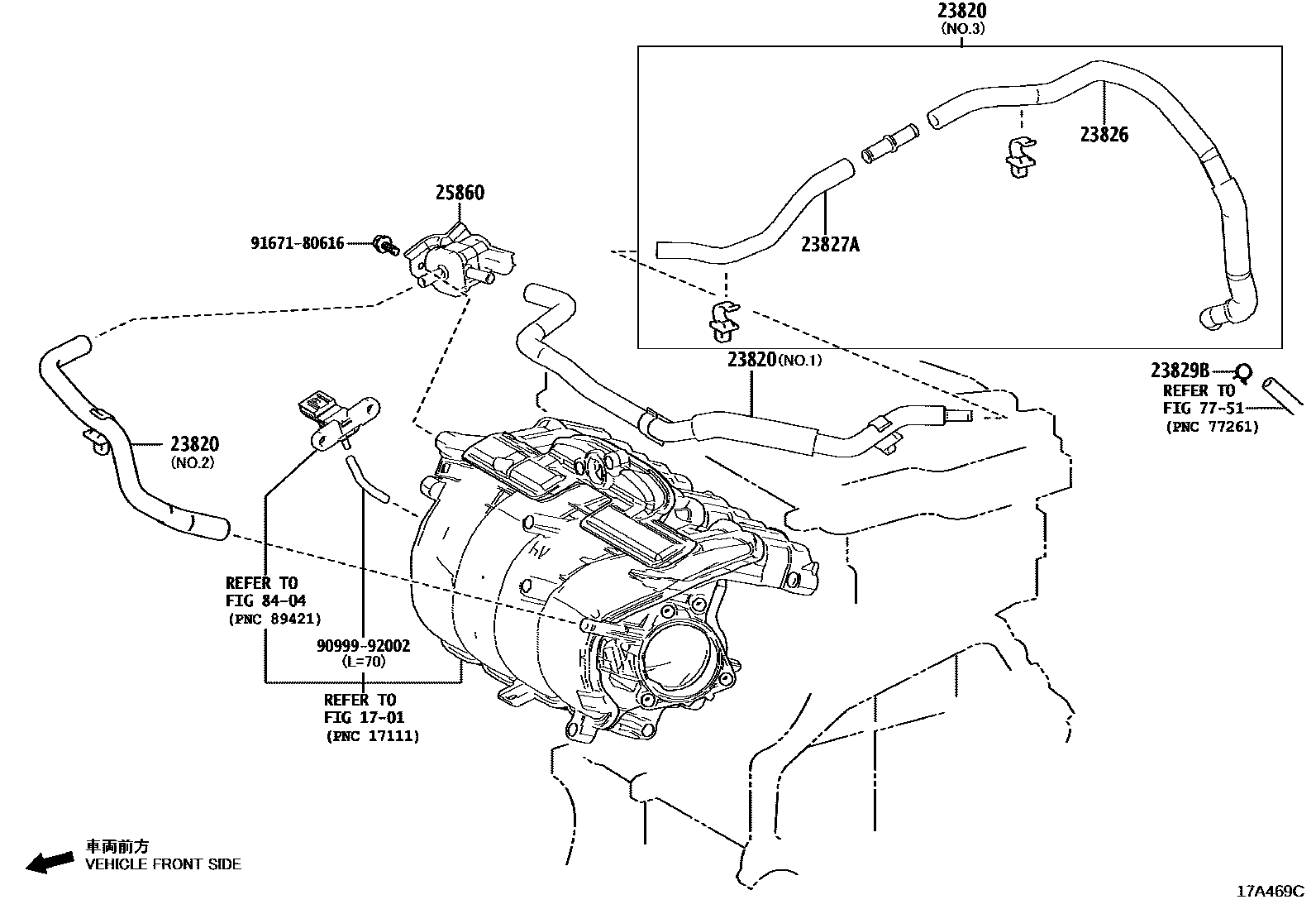 Toyota RAV4 vacuum tube EPC diagram — 17A469C
