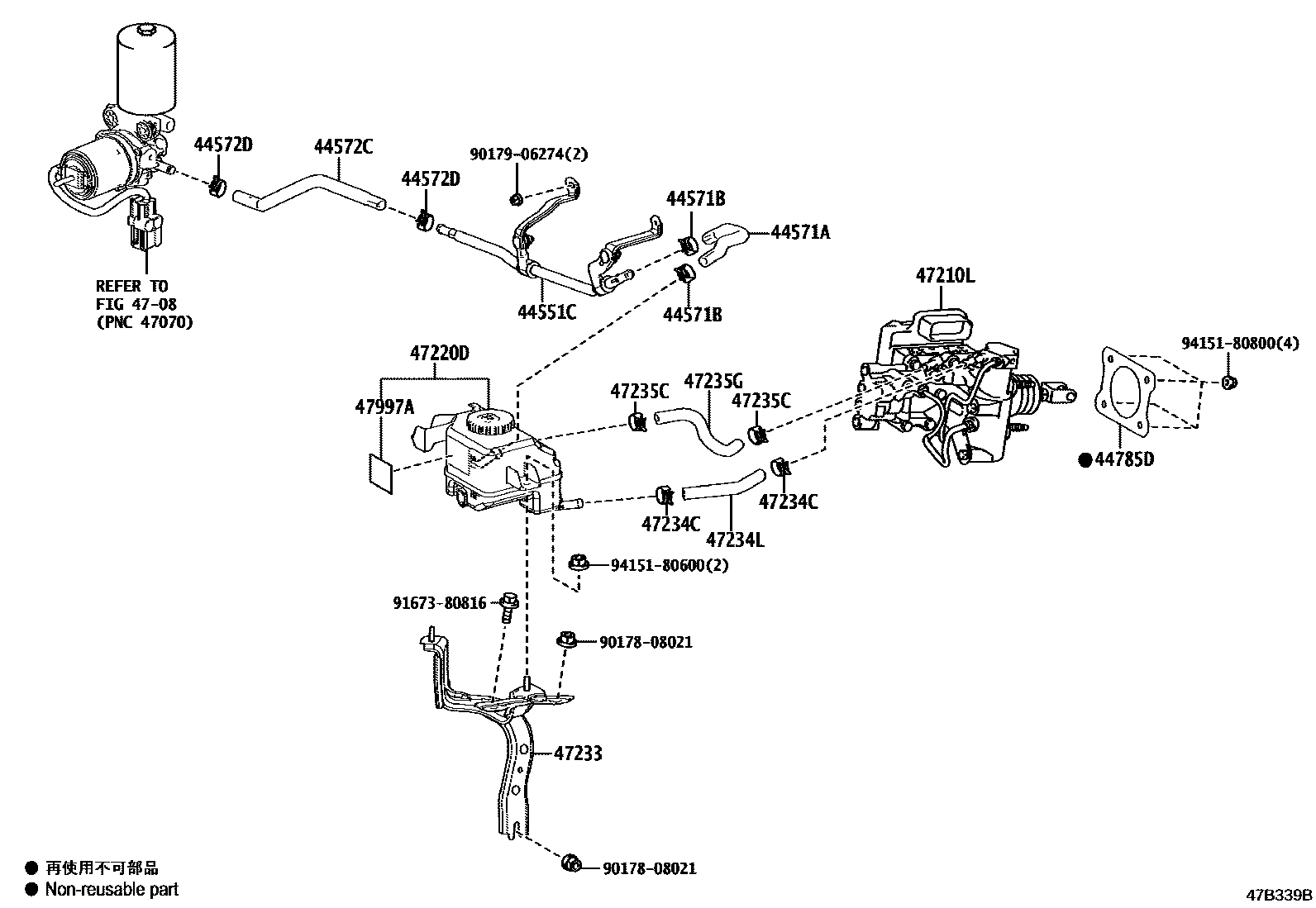 Toyota RAV4 制动总泵 EPC diagram — 47B339B