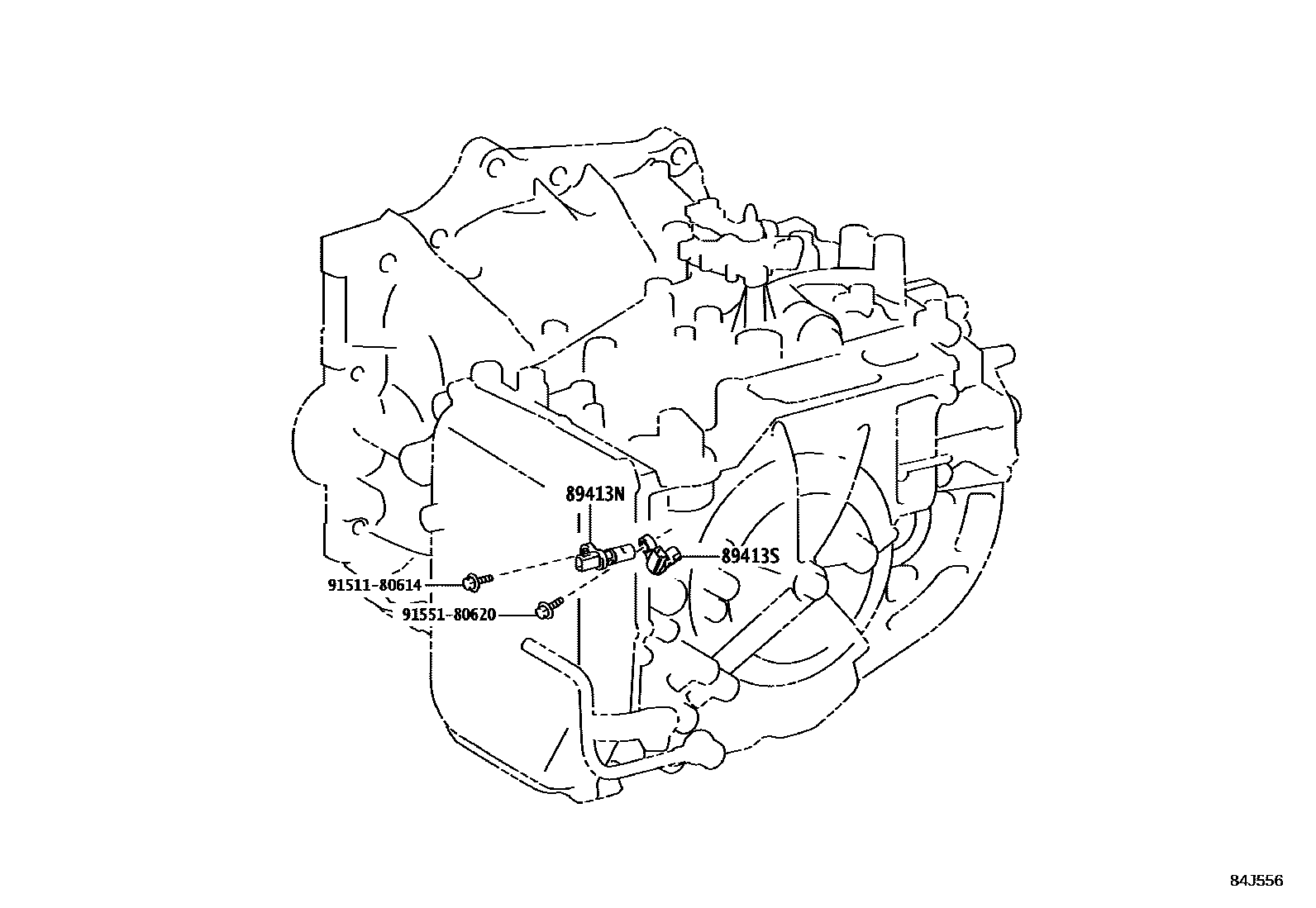 Toyota RAV4 超速档和电子控制变速器 EPC diagram — 84J556