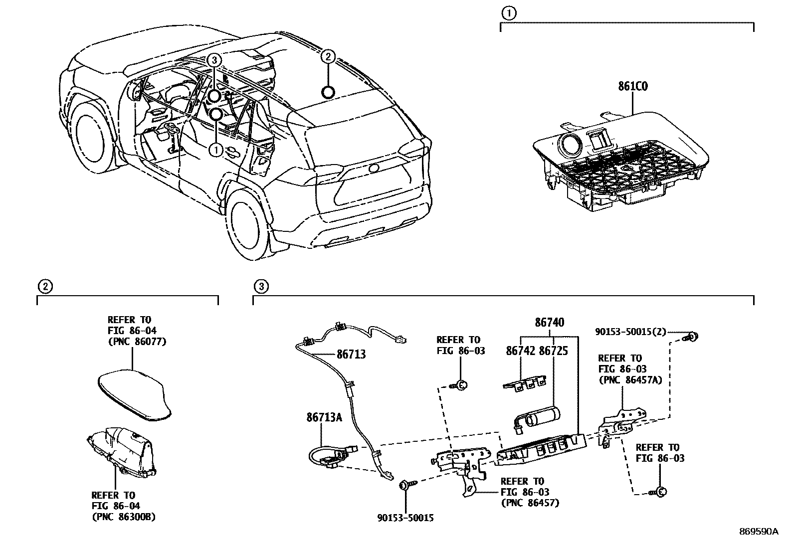 Toyota RAV4 车载电话和呼救装置 EPC diagram — 869590A