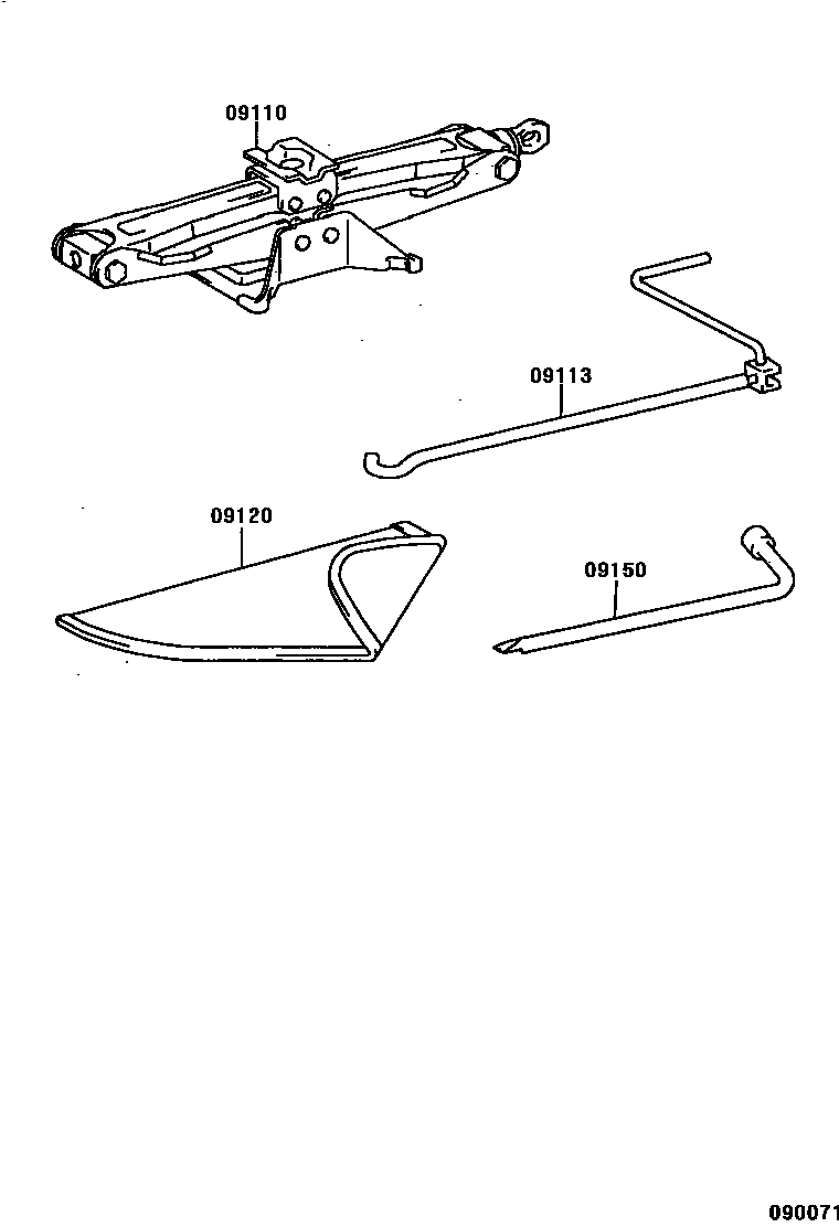 Toyota RAV4 Standard Tools EPC diagram — 090071