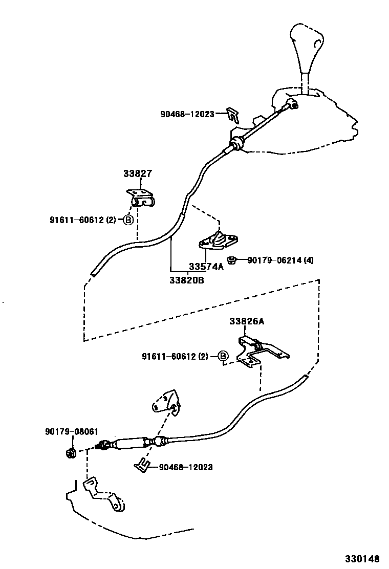Toyota RAV4 Shift Lever & Retainer EPC diagram — 330148