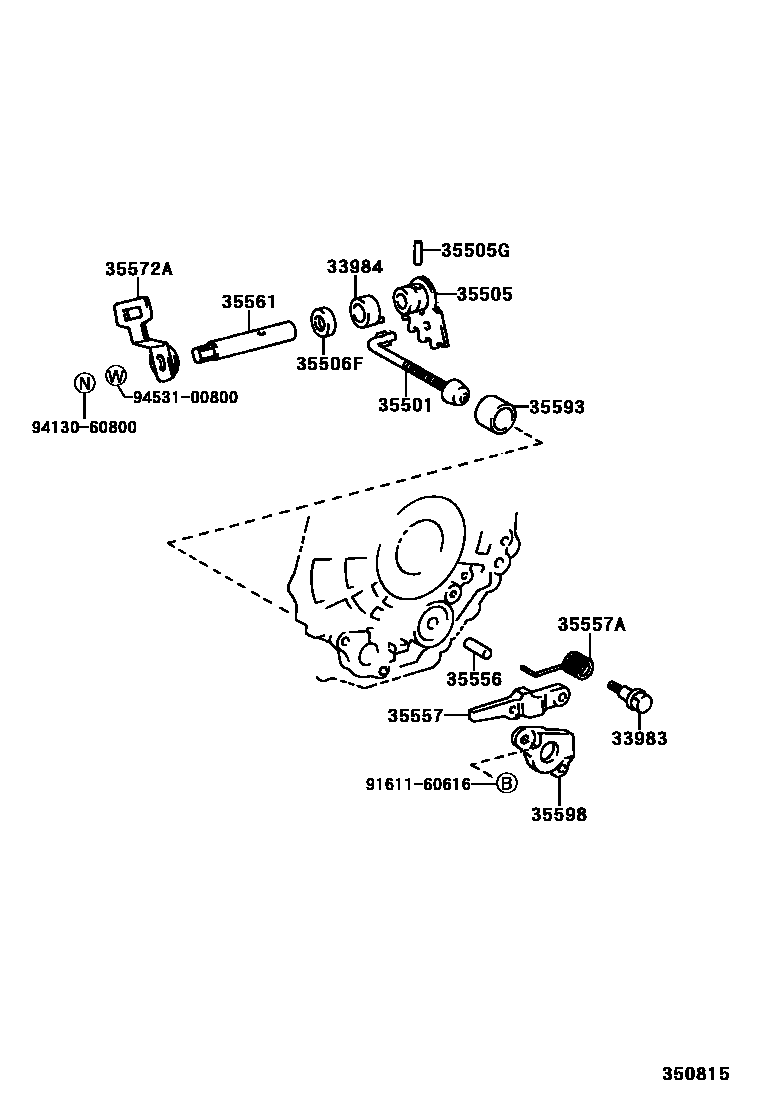 Toyota RAV4 节气阀连杆和阀杆(ATM) EPC diagram — 350815