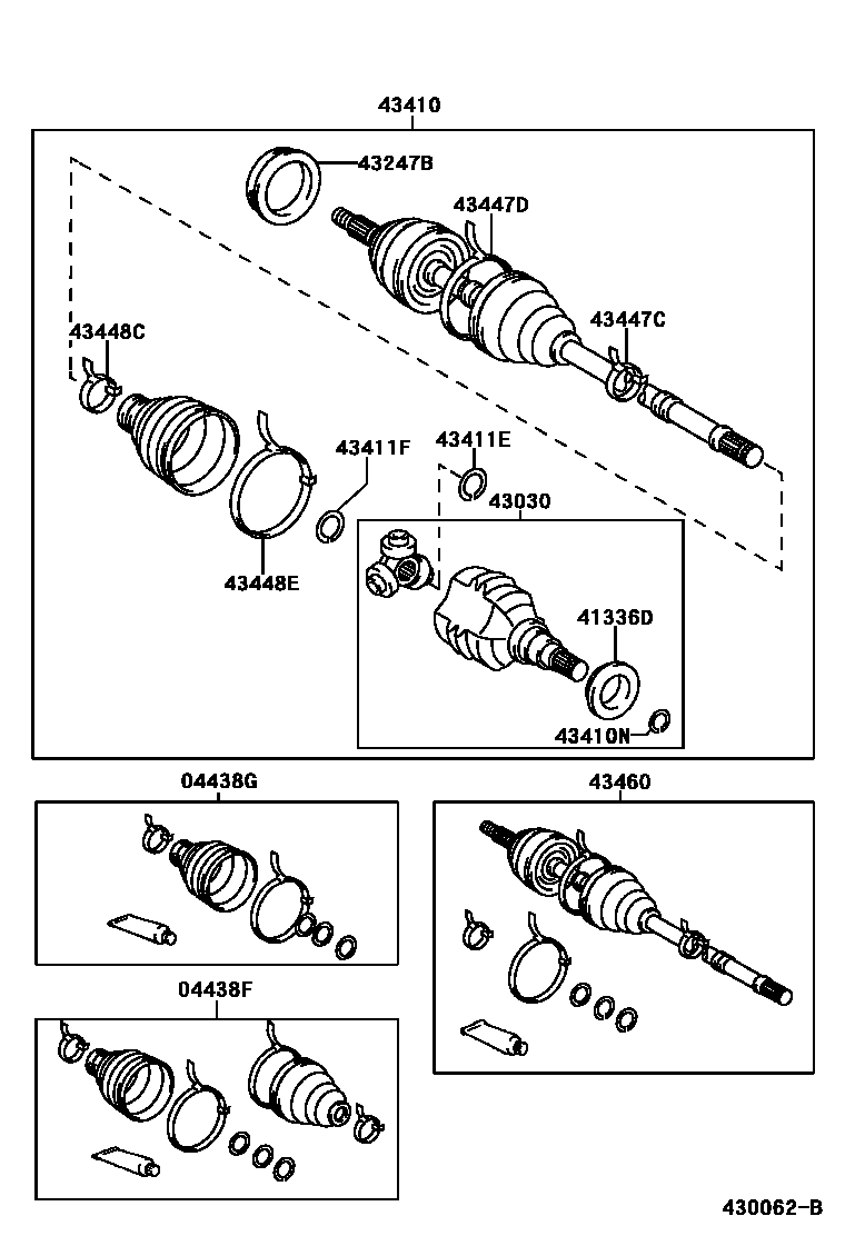 Toyota RAV4 Front Drive Shaft EPC diagram — 430062B