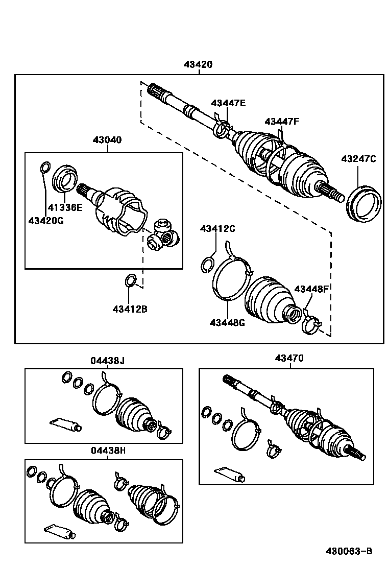 Toyota RAV4 Front Drive Shaft EPC diagram — 430063B