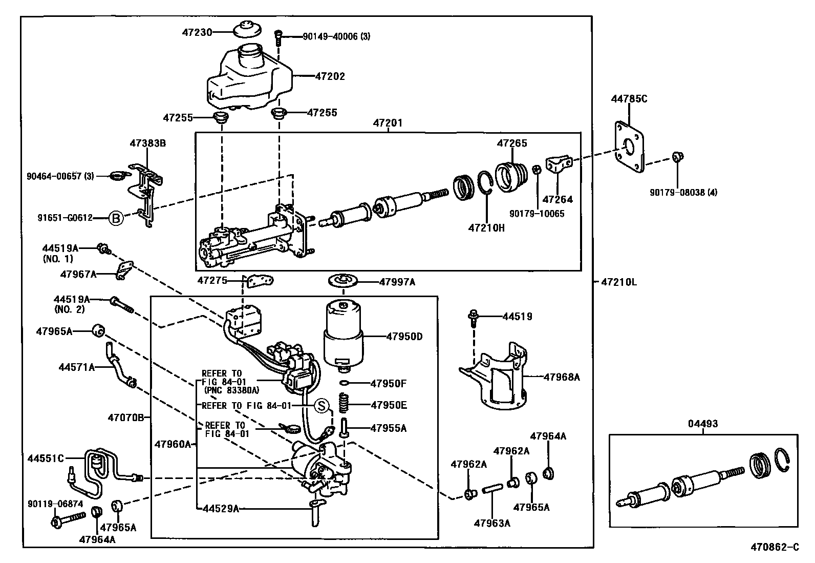 Toyota RAV4 制动总泵 EPC diagram — 470862C