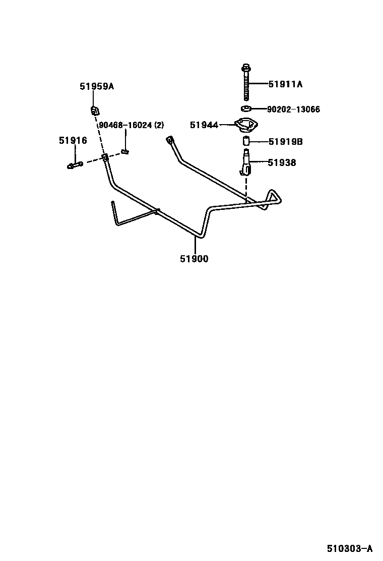Toyota RAV4 Spare tire rack EPC diagram — 510303A