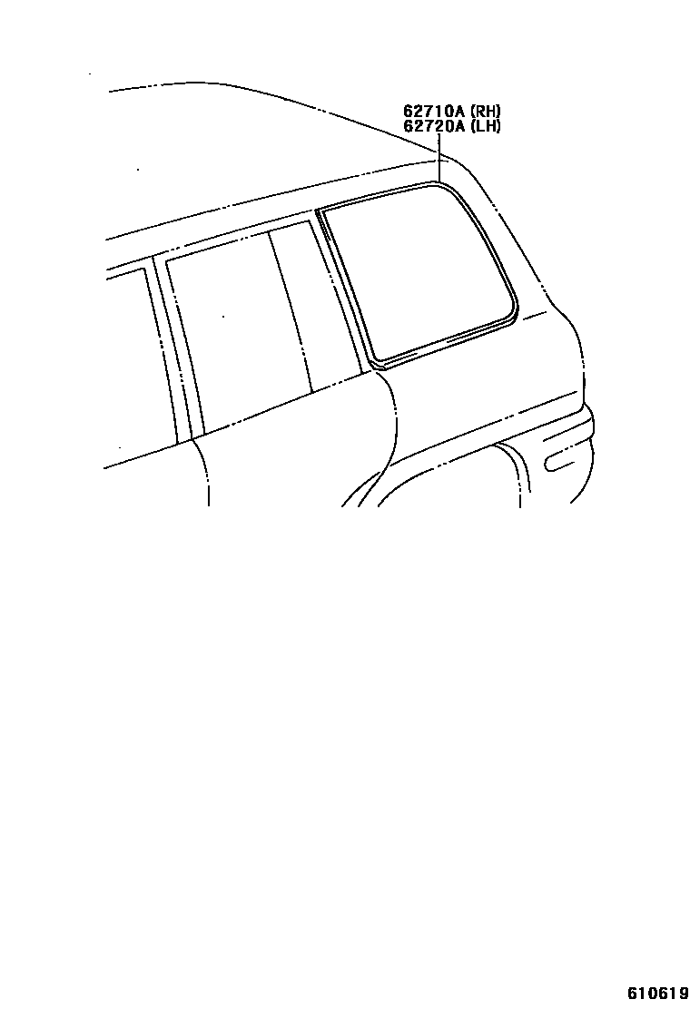 Toyota RAV4 侧窗 EPC diagram — 610619