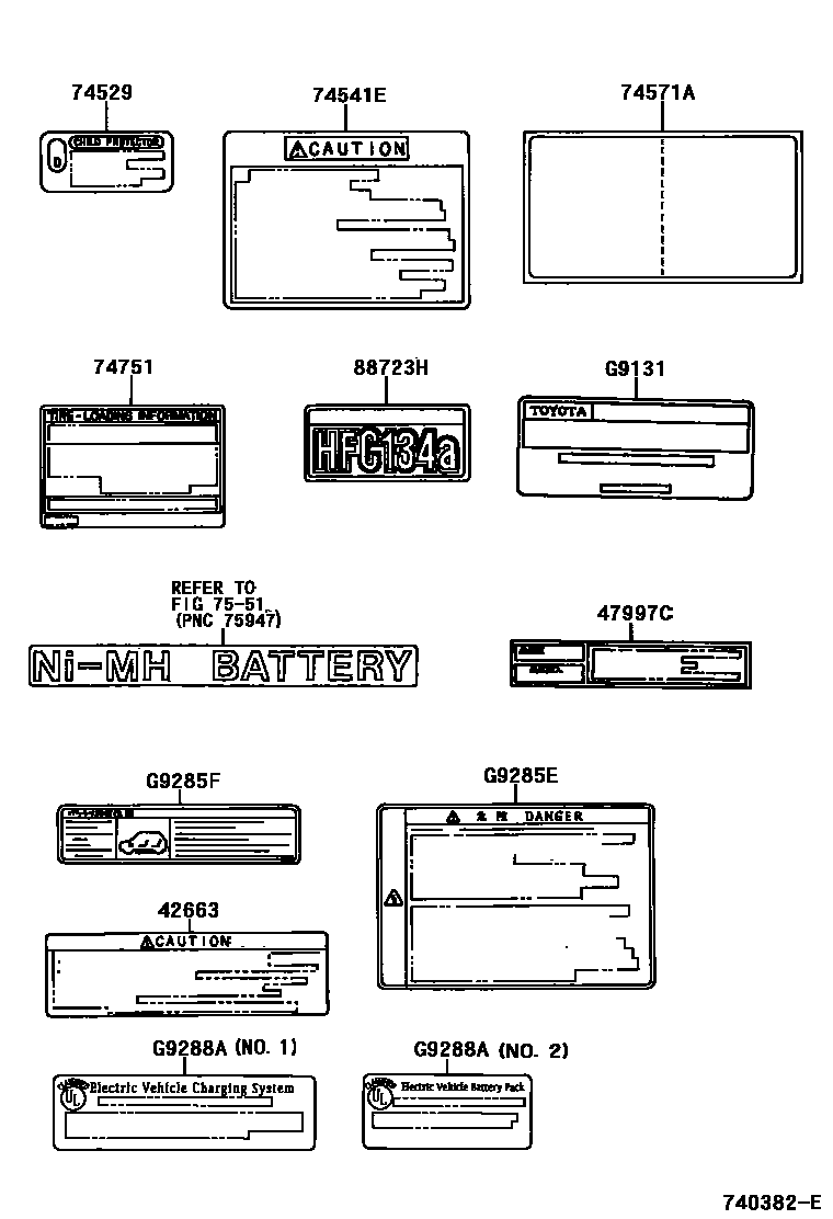 Toyota RAV4 warning nameplate EPC diagram — 740382E