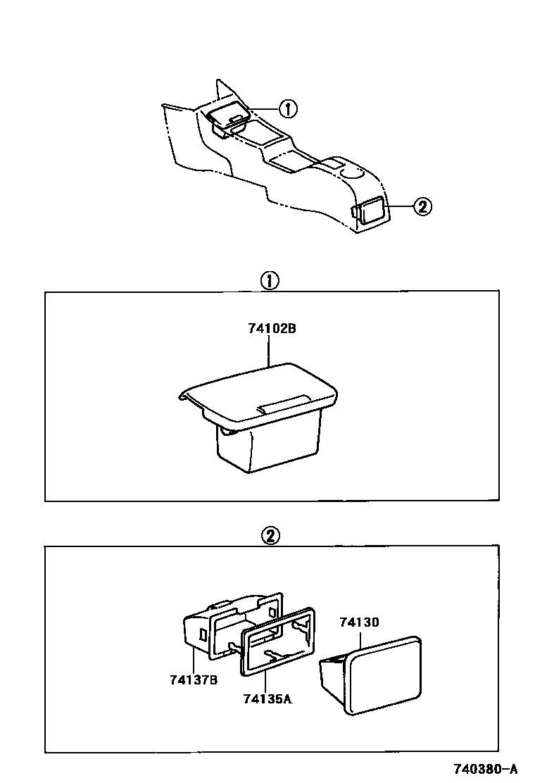 Toyota RAV4 烟灰盒 EPC diagram — 740380A