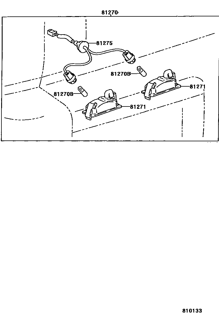Toyota RAV4 后牌照灯 EPC diagram — 810133