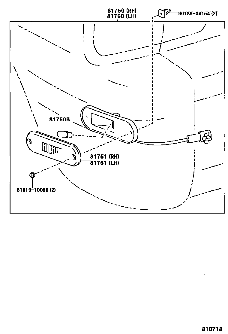 Toyota RAV4 后侧标示灯 EPC diagram — 810718