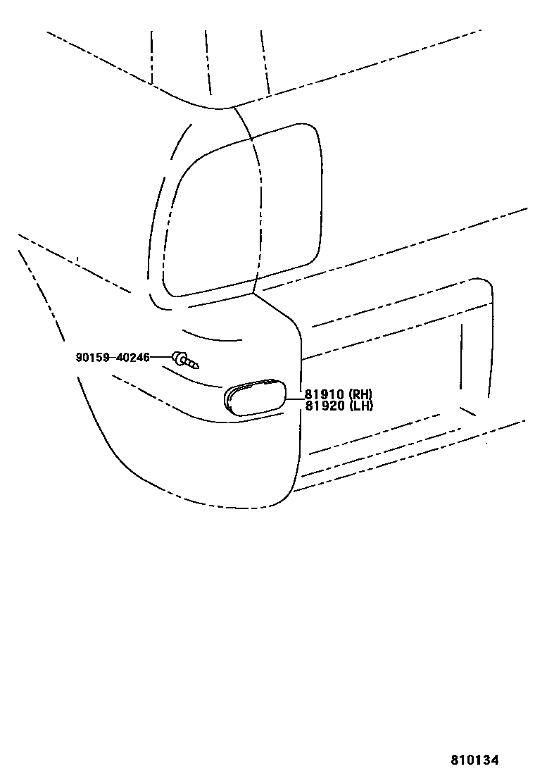 Toyota RAV4 reflector EPC diagram — 810134