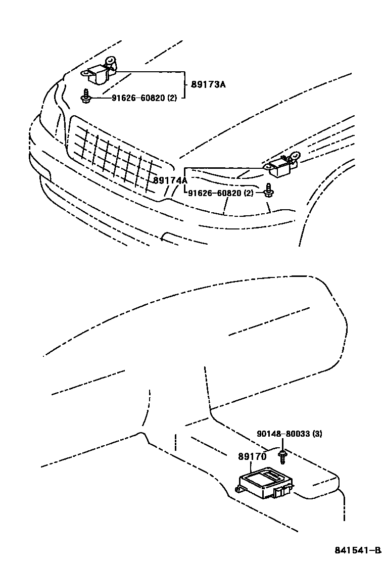 Toyota RAV4 空气囊 EPC diagram — 841541B