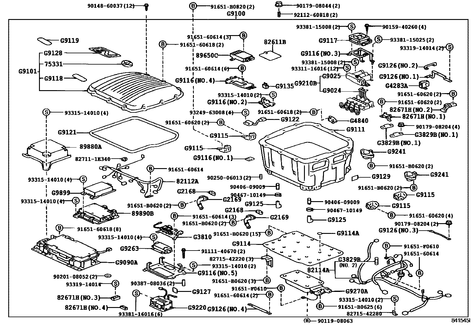 Toyota RAV4 逆变器冷却系统 EPC diagram — 841545I