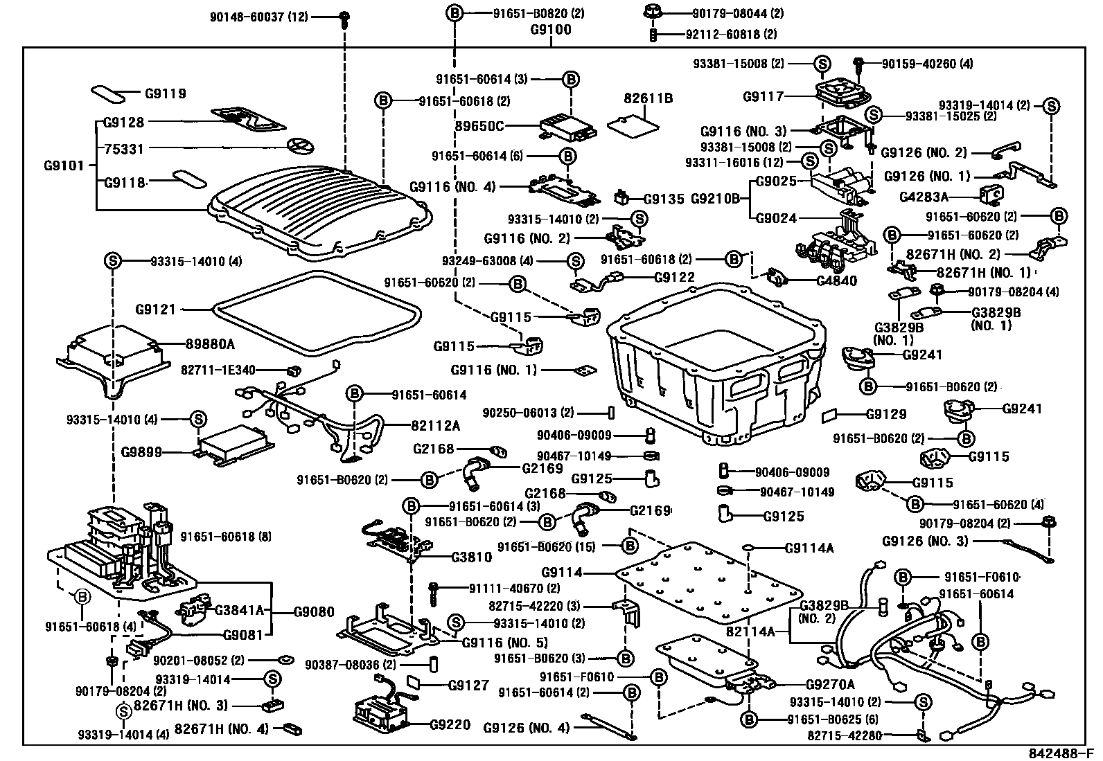 Toyota RAV4 逆变器冷却系统 EPC diagram — 842488F