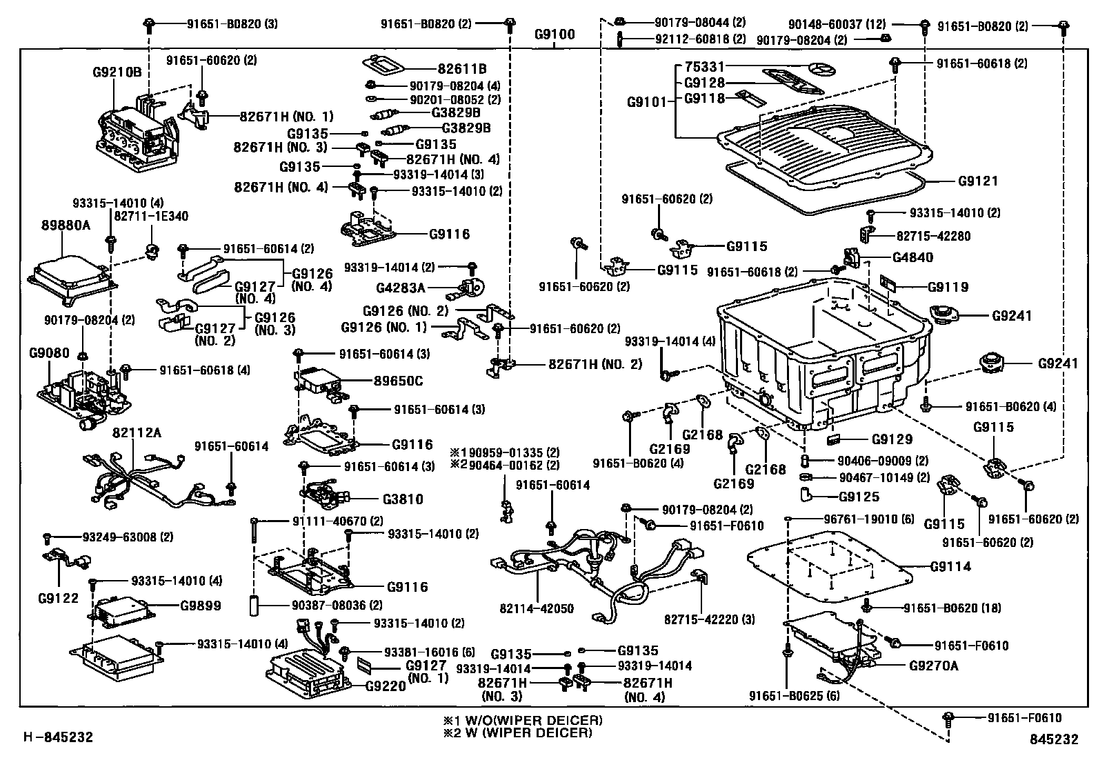 Toyota RAV4 逆变器冷却系统 EPC diagram — 845232