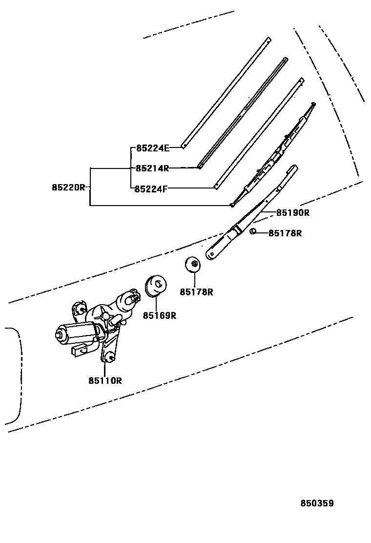 Toyota RAV4 后刮水器 EPC diagram — 850359