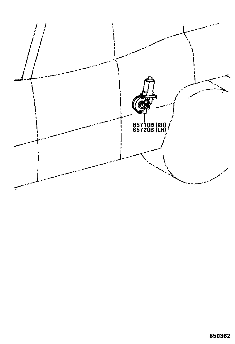 Toyota RAV4 车门电机和车门电磁阀 EPC diagram — 850362