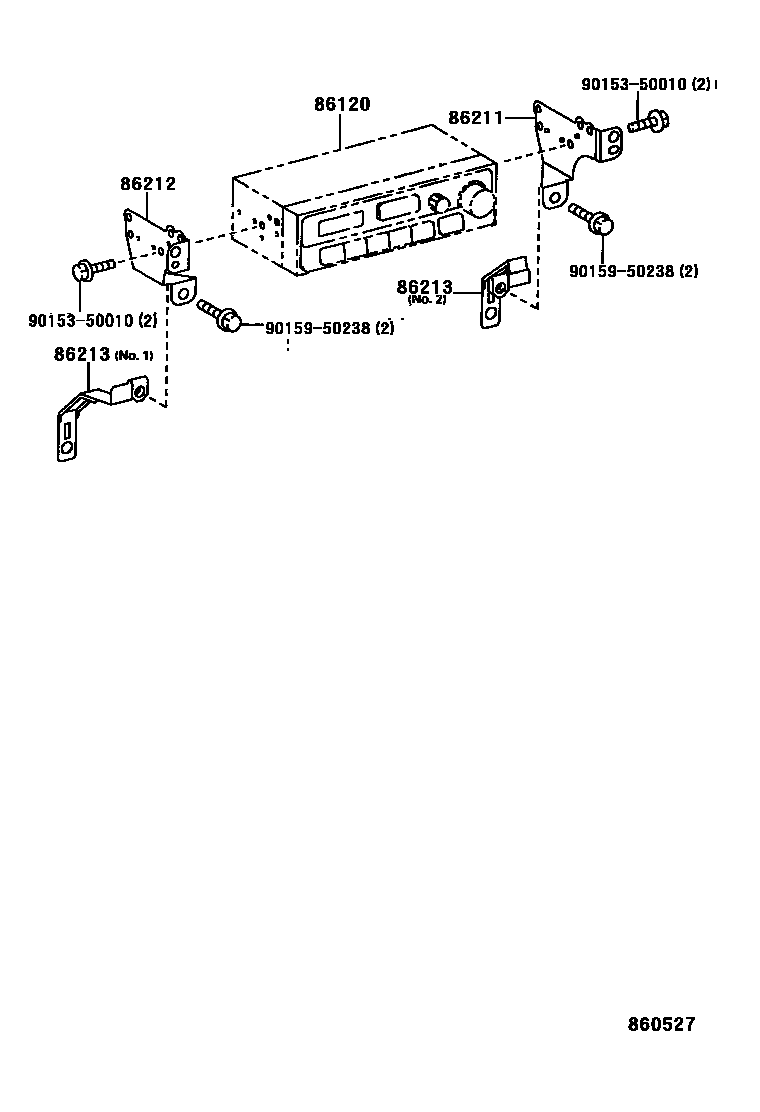 Toyota RAV4 收音机、放大器和冷凝器 EPC diagram — 860527