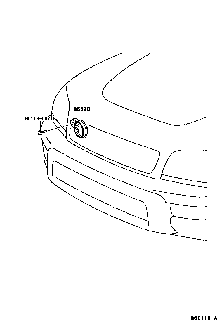 Toyota RAV4 喇叭 EPC diagram — 860118A