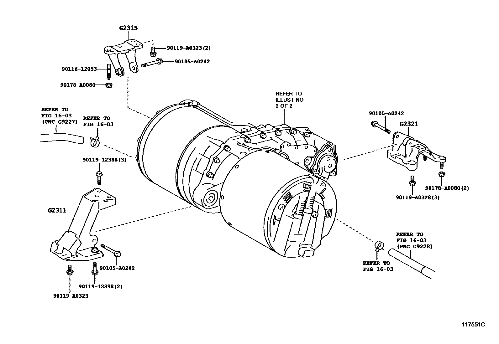Toyota RAV4 EV马达 EPC diagram — 117551C
