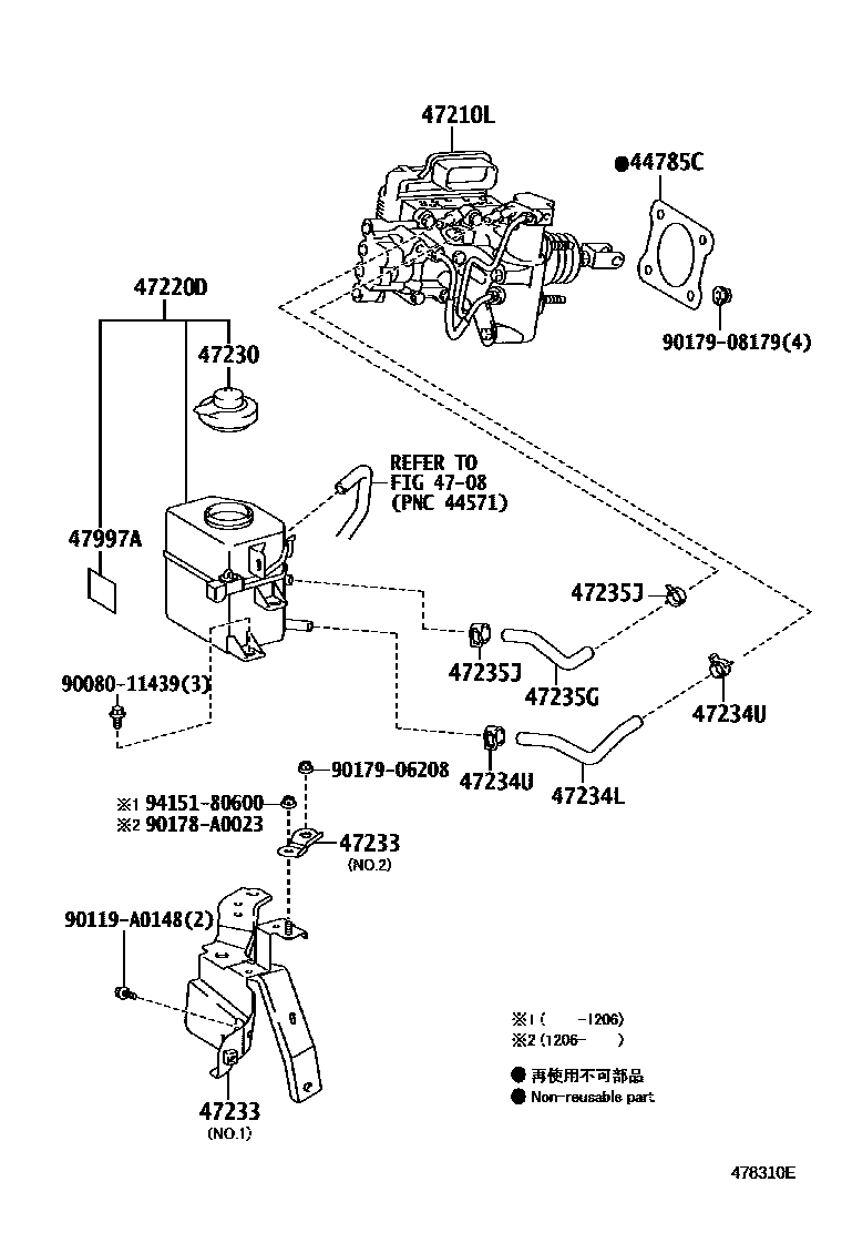 Toyota RAV4 制动总泵 EPC diagram — 478310E