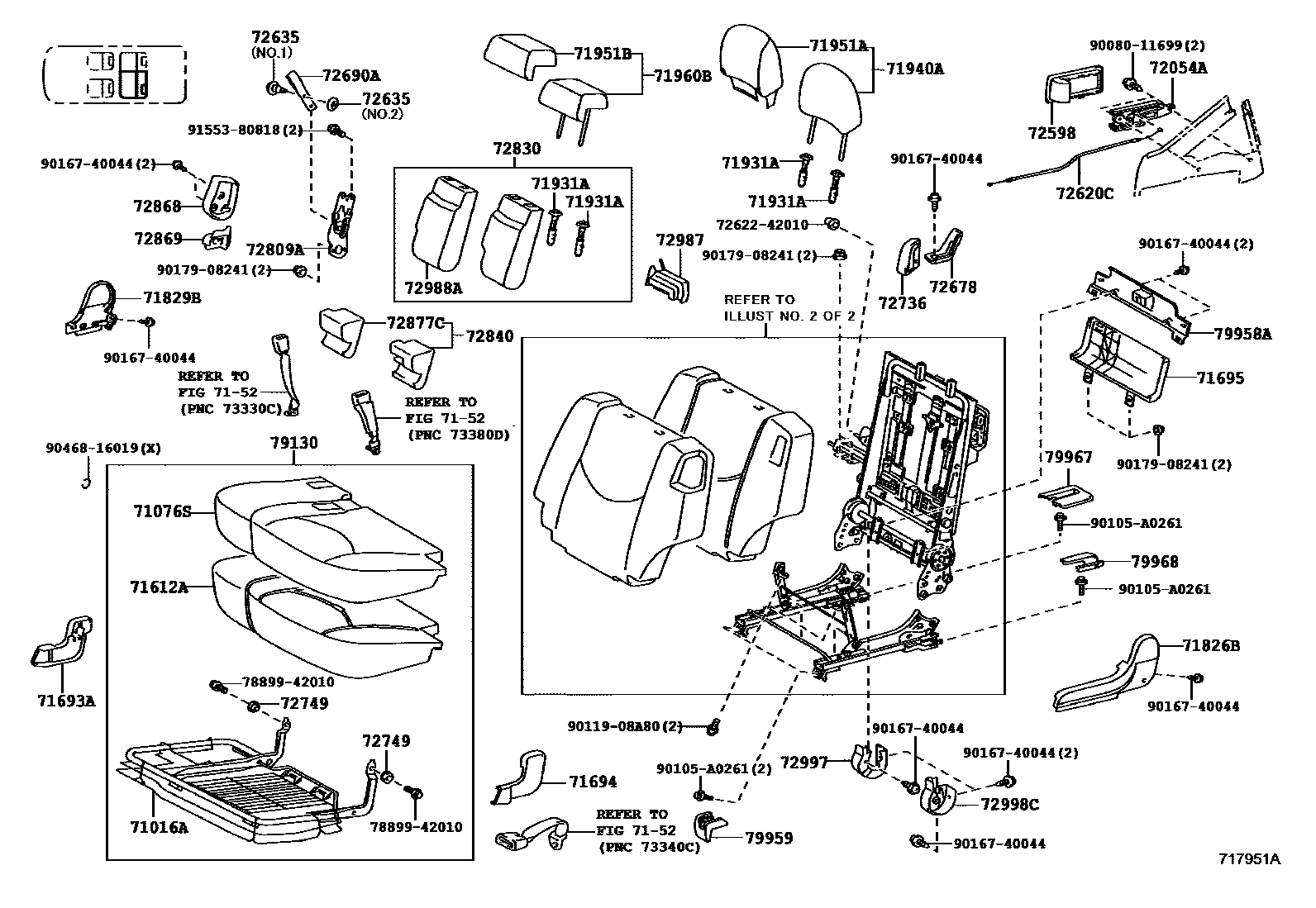 Toyota RAV4 座椅和座椅滑轨 EPC diagram — 717951A