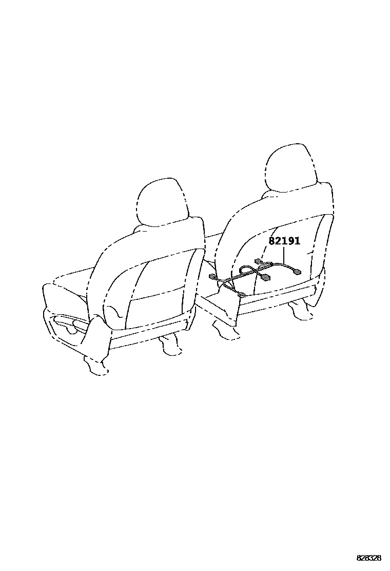 Toyota RAV4 线束和卡夹 EPC diagram — 828328