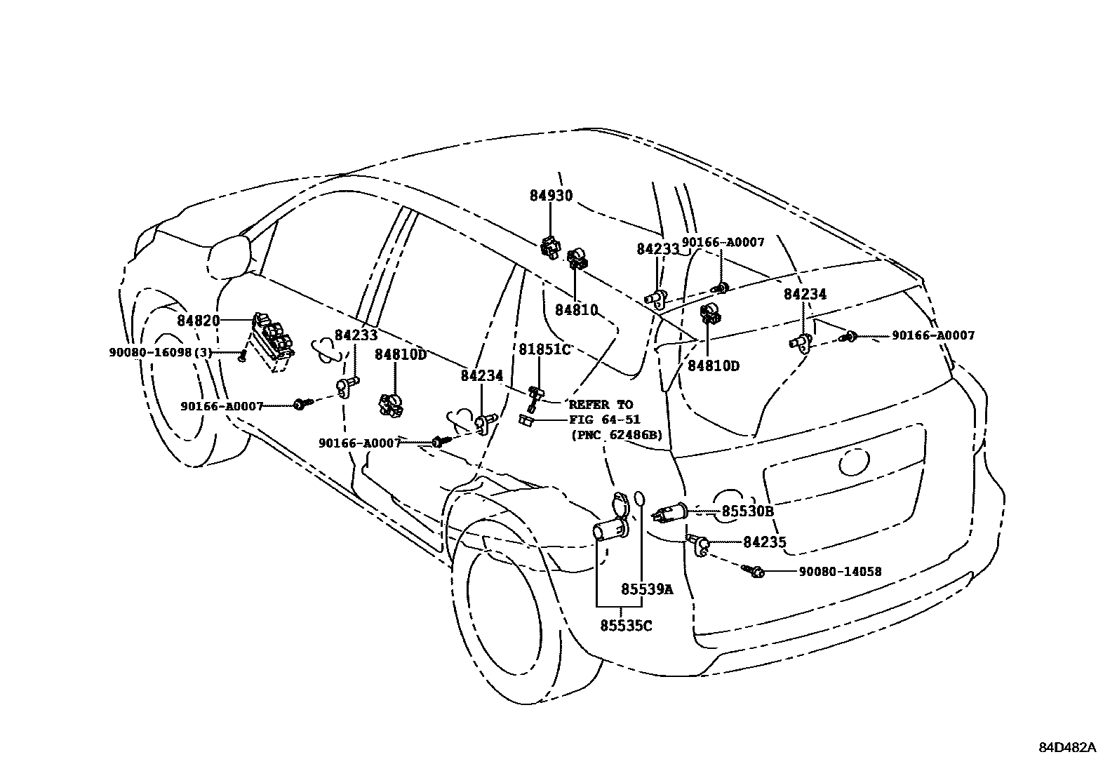 Toyota RAV4 开关和继电器和ECU EPC diagram — 84D482A