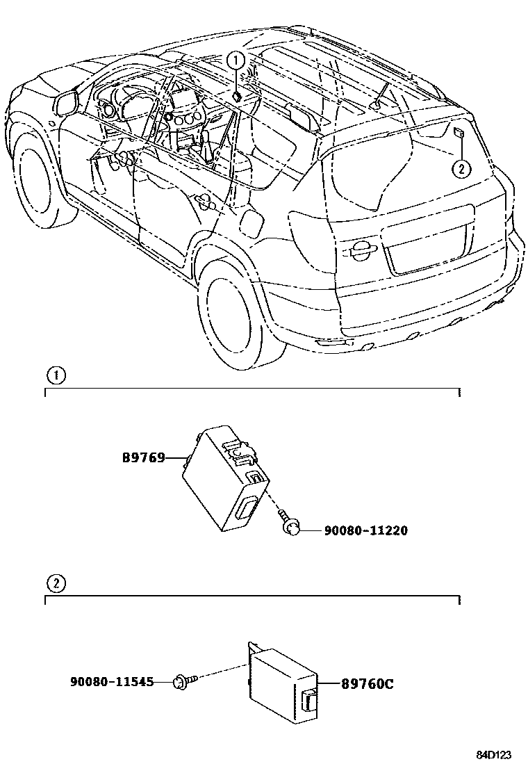 Toyota RAV4 轮胎压力警告系统 EPC diagram — 84D123