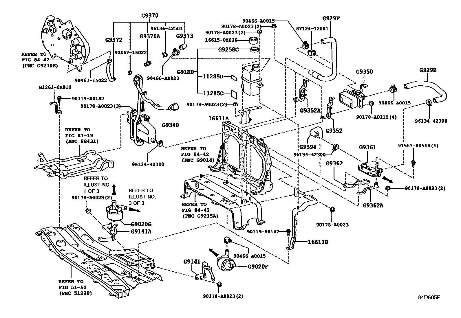 Toyota RAV4 EV冷却系统 EPC diagram — 84D605E