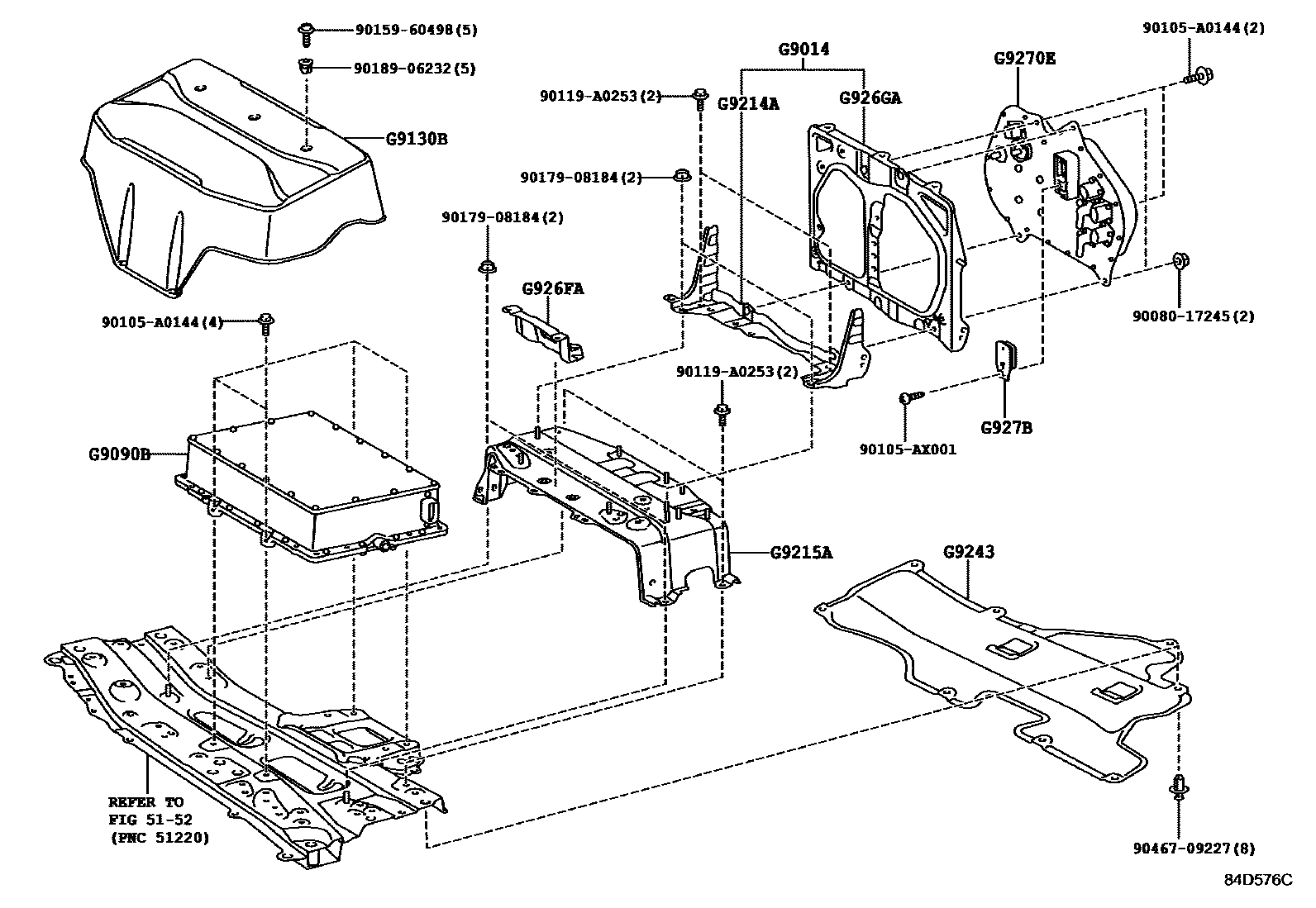 Toyota RAV4 EV充电器&DC/DC转换器 EPC diagram — 84D576C