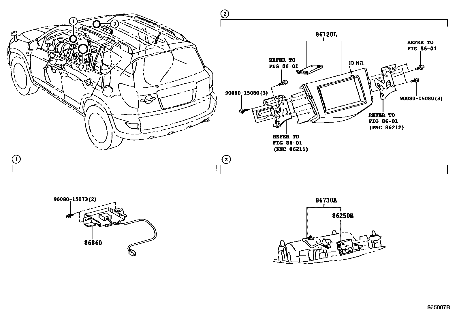 Toyota RAV4 导航和前监视器显示屏 EPC diagram — 865007B