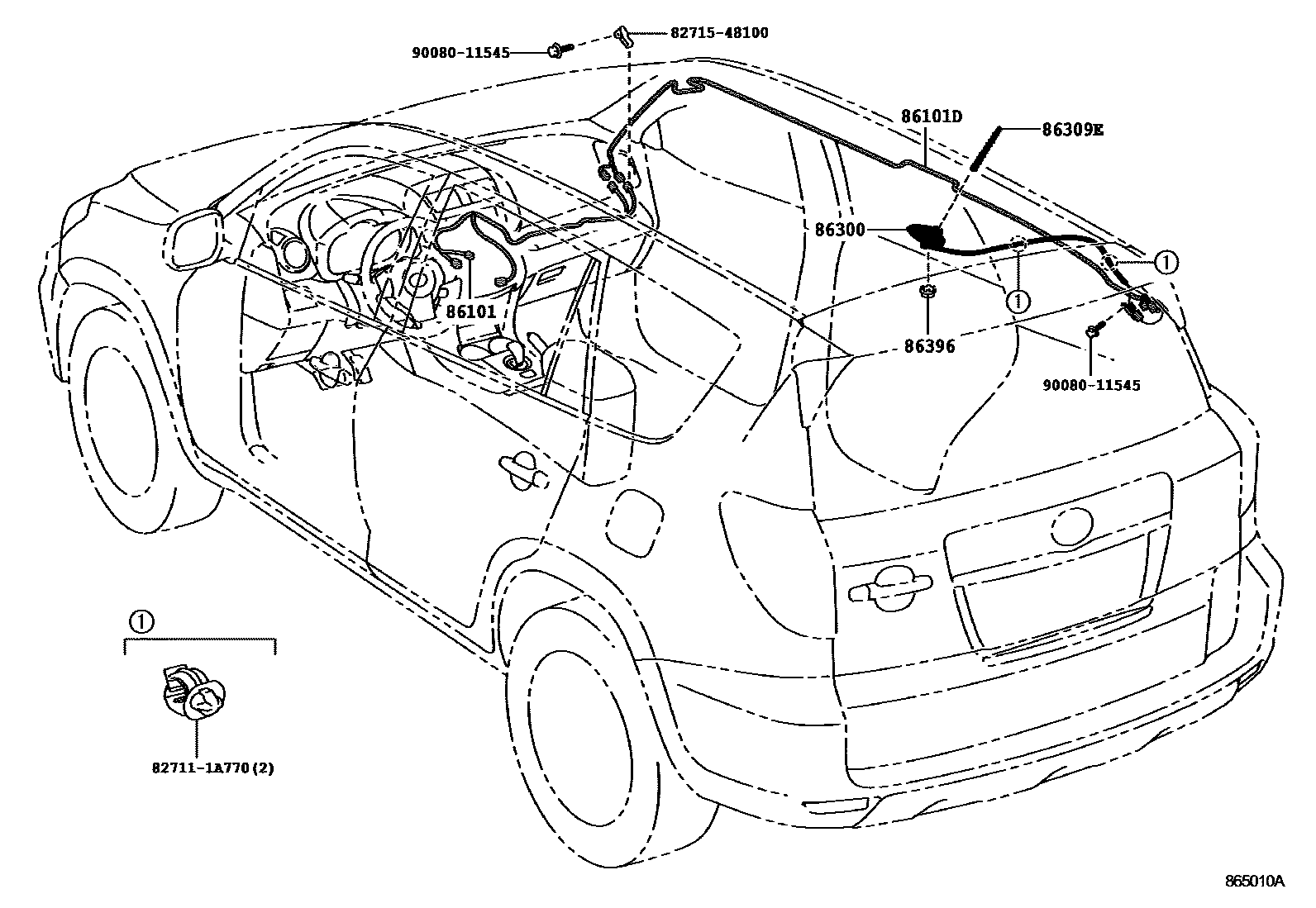 Toyota RAV4 antenna EPC diagram — 865010A