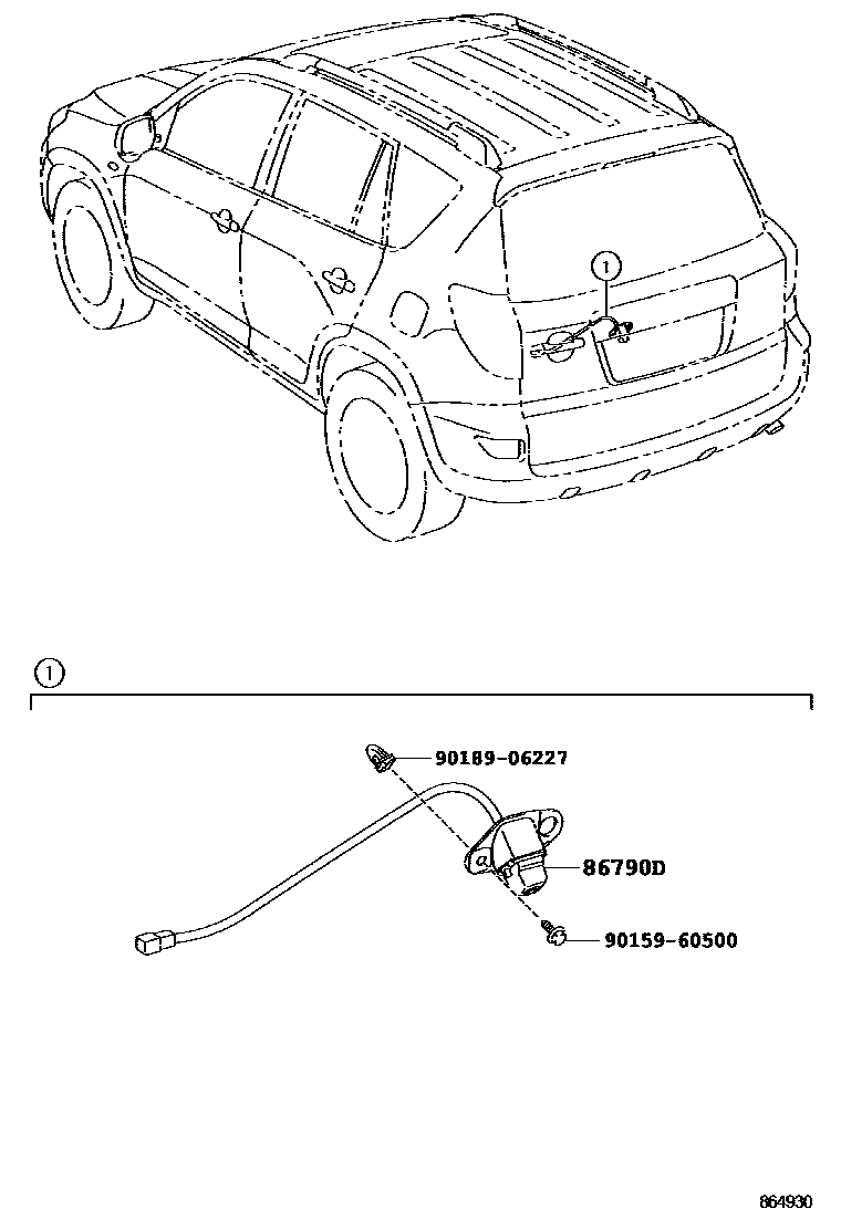 Toyota RAV4 倒车影像和摄像头 EPC diagram — 864930