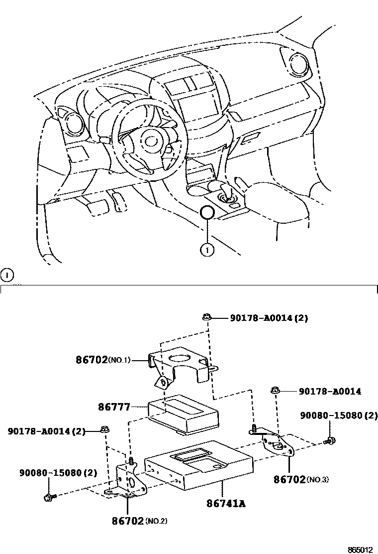 Toyota RAV4 车载电话和呼救装置 EPC diagram — 865012