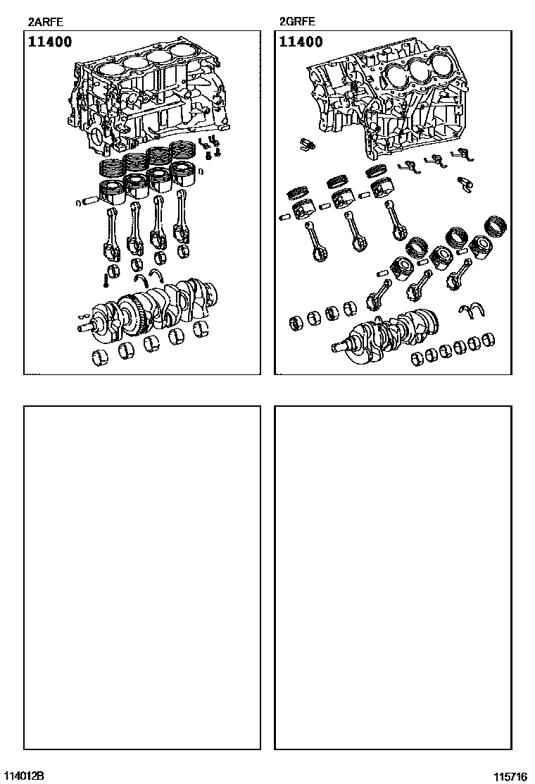 Toyota RAV4 Short Block Assembly EPC diagram — 115716