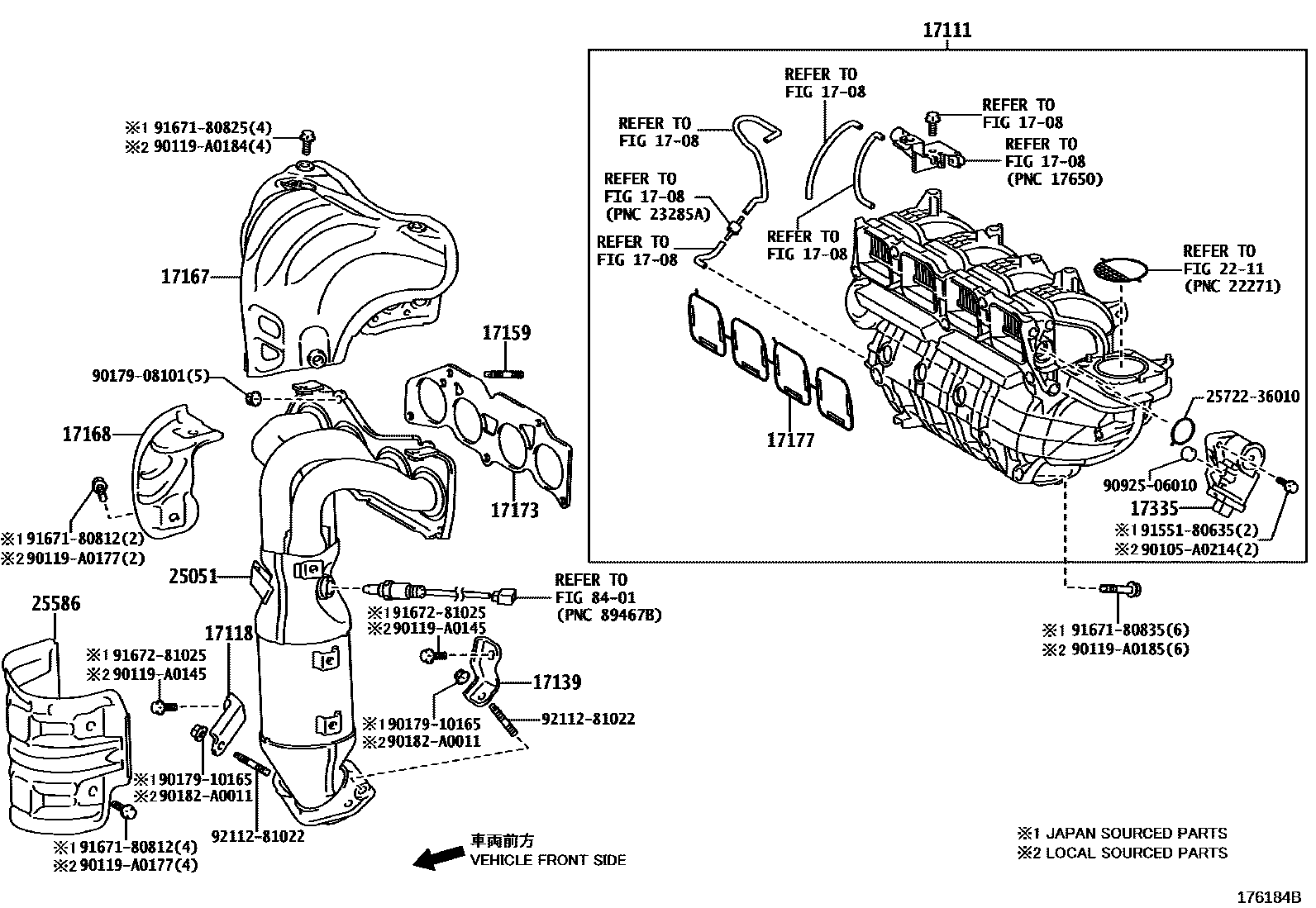 Toyota RAV4 Manifold EPC diagram — 176184B