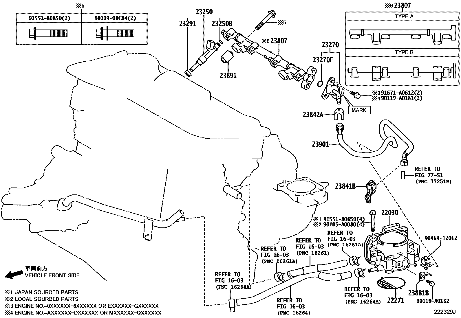 Toyota RAV4 燃油喷射系统 EPC diagram — 222329J
