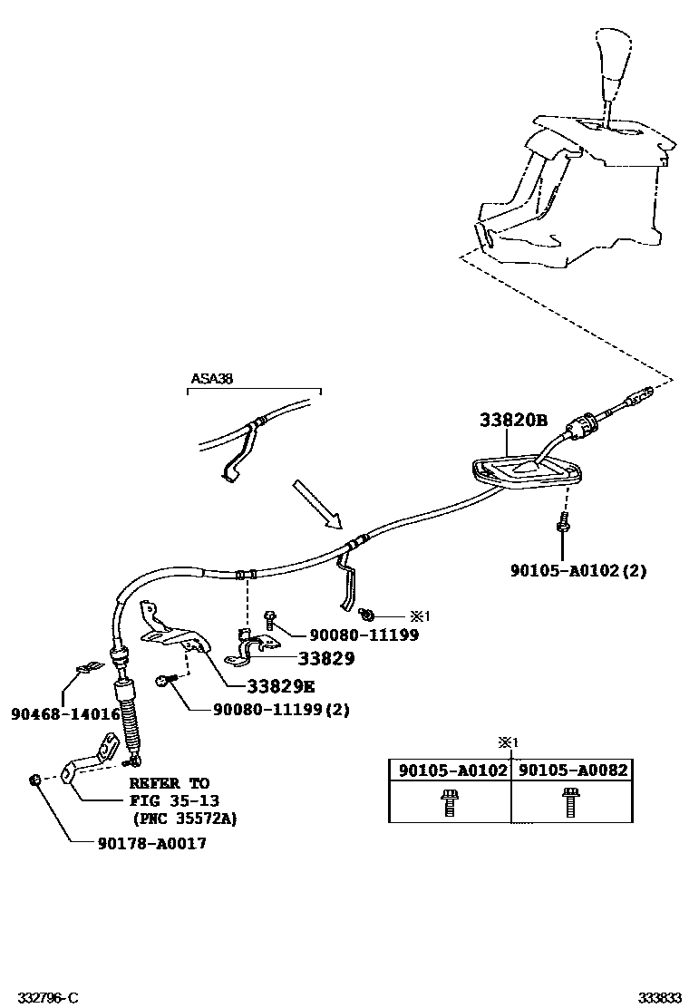 Toyota RAV4 Shift Lever & Retainer EPC diagram — 333833